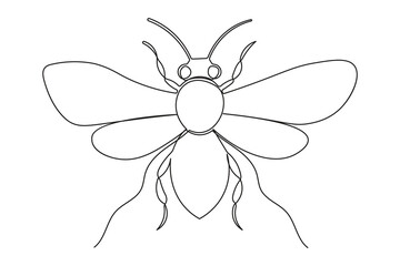  Bee continuous one line drawing in minimalist style isolated outline illustration