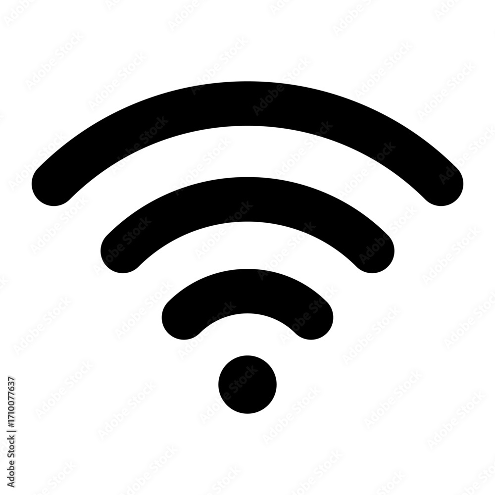 Aufkleber different black wifi icon set. wireless internet sign isolated on white background. vector wi-fi sig