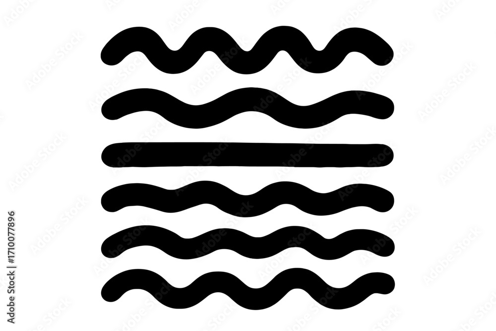 Poster design featuring wavy lines arranged in parallel rows for modern art aesthetics