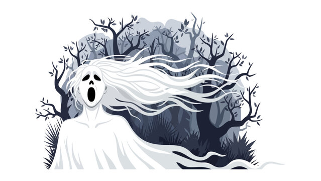 The Spectral Phantom: A haunting digital artwork captures the ethereal essence of a spectral phantom, emanating an aura of mystery amidst a stark, evocative backdrop.