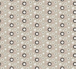 On a light gray background with rectangles, there are small shapes in the doodle style.