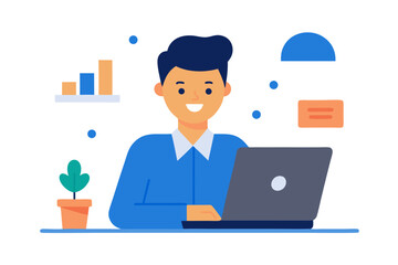 business man working on laptop