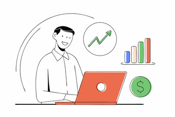 business man working on laptop