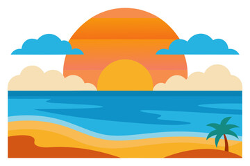 beach and sea vector