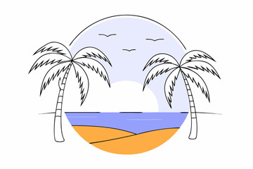 tropical island with palm trees