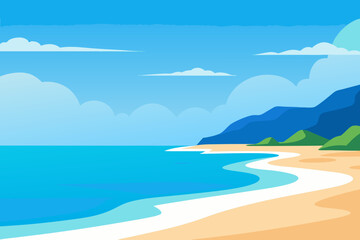 tropical beach with blue sky