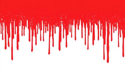 Vibrant red paint drips create a striking and bold artistic backdrop with a sense of drama.
