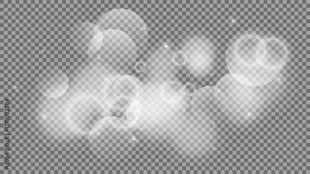 Poster bokeh circles on transparent background