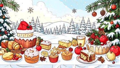 Festive Winter Dessert Spread