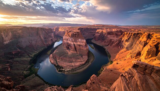 Horseshoe Bend Scenic View - Majestic Colorado River Landscape.