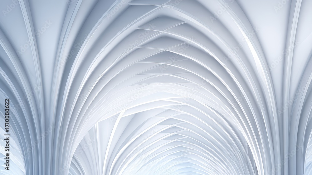 Aufkleber intricate white architectural ceiling with elegant curves and patterns, creating a serene atmosphere