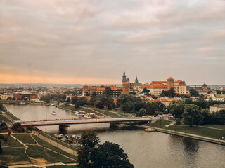 view from above of Krakow Poland