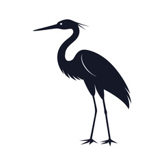 Obraz premium great egret silhouette doodle style vector art