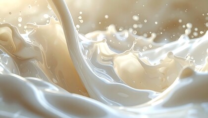 Milk Splashing Fluid Motion Abstract