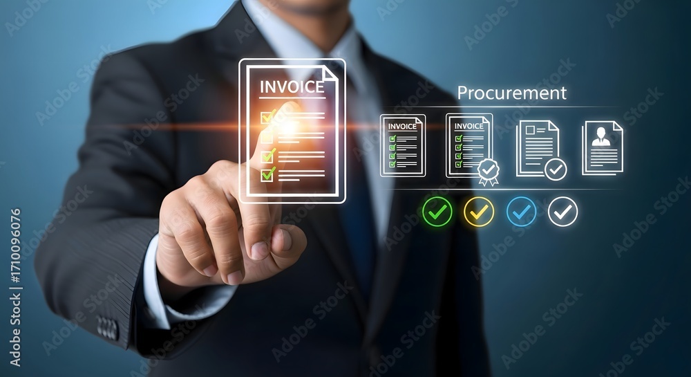 Poster procurement process automation invoice management digital workflow business technology solution