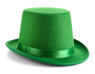 Green top hat on white background