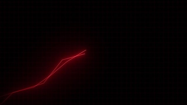 Business growth rising arrow animation with neon color. Financial Growth business chart concept. marketing sales profit increasing    neon line graph. Business success graph line.