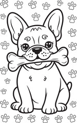 french bulldog puppy enjoying a bone line art royalty free stock photos premium quality