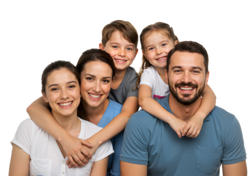 Happy Family of Four – Symbol of Love, Unity, and Togetherness