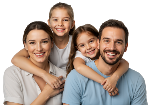 Happy Family of Four – Symbol of Love, Unity, and Togetherness