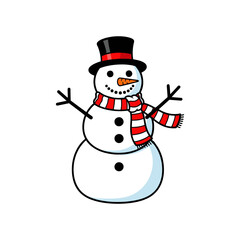 snowman with hat on white background
