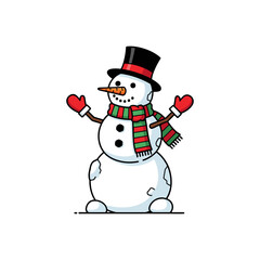 snowman with hat on white background