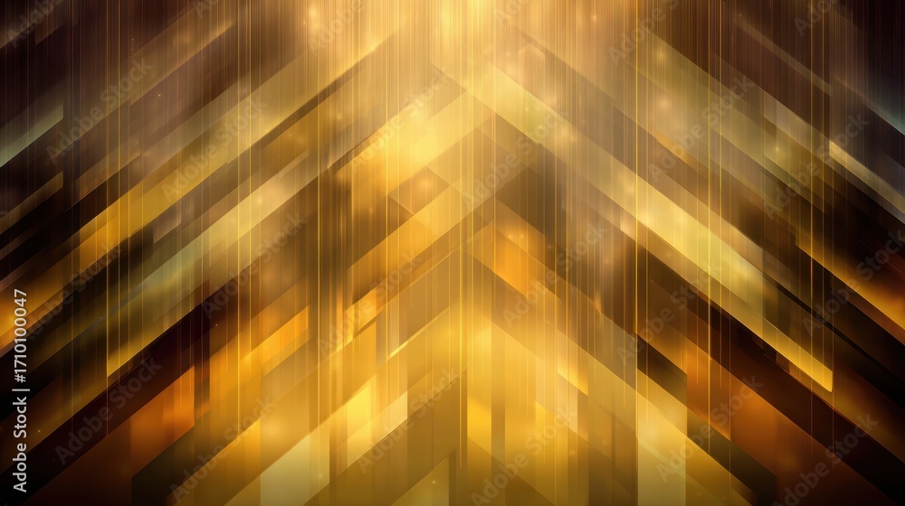Aufkleber abstract golden geometric patterns with light reflections creating a dynamic and vibrant background