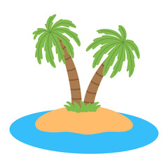 tropical island with palm trees