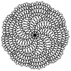 Intricate geometric mandala design with repeating patterns and symmetrical elements