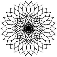 Intricate mandala pattern with symmetrical geometric designs and floral motifs