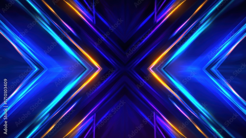 Poster vibrant abstract background with dynamic blue and purple light streaks creating a futuristic atmosph