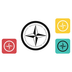 Compass Navigation Icon Set - Directional Guidance and Exploration.
