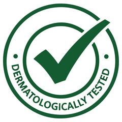 Dermatologically Tested Green Circle Check Mark Symbol.