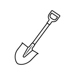 Illustration of a shovel, a tool used for digging and moving materials, isolated on white background perfect for gardening and construction projects