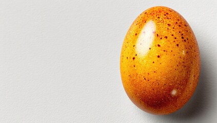 Close-up of a speckled, vibrant orange Easter egg © Fadly