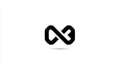 Black infinity symbol, stylized, geometric © Fadly