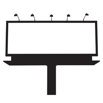 black and white silhouette of billboard vector on white background
