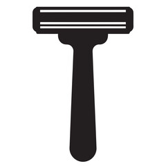 black and white silhouette of a razor vector on a white background