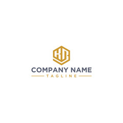 KB creative design outline of hexagon shape	