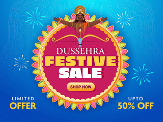 Dussehra Festive Sale promotion banner and poster background for festival season