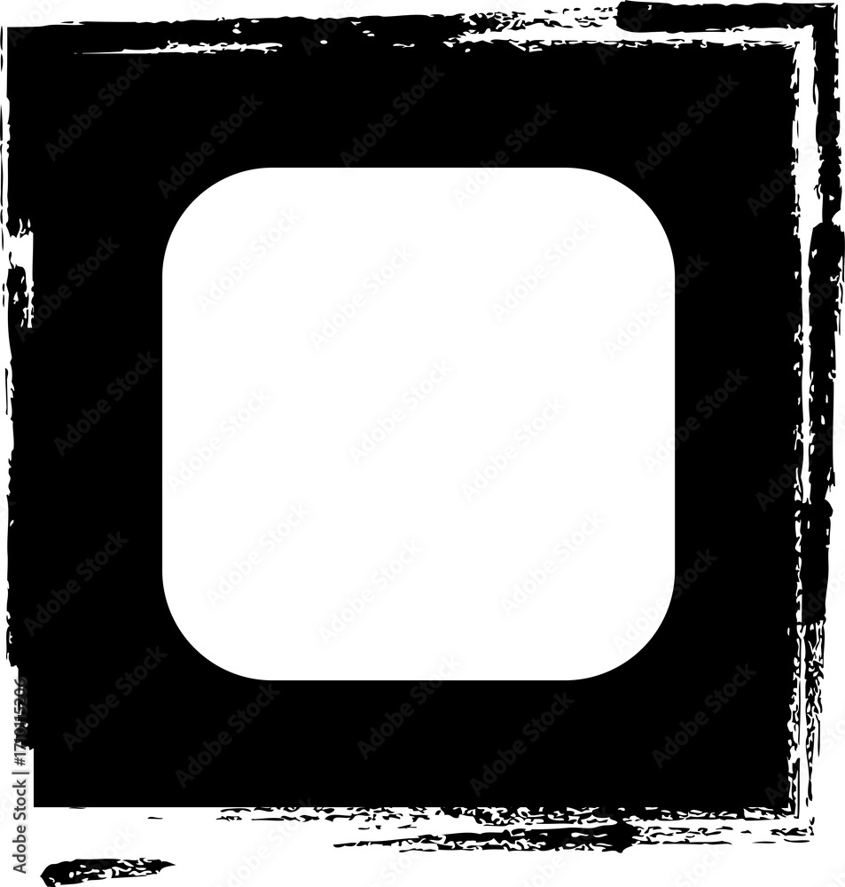 Poster square brush frames with rounded square border layout