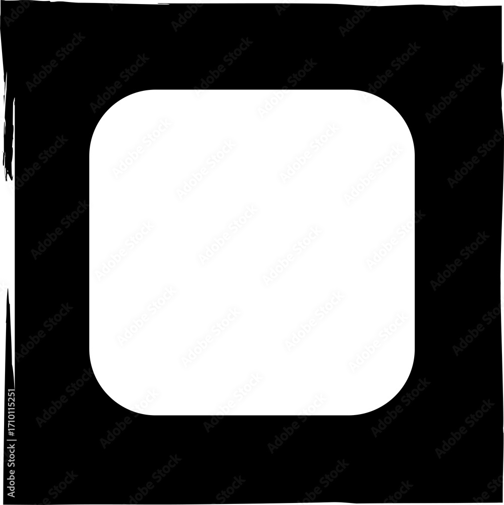 Poster square brush frames with rounded square border layout