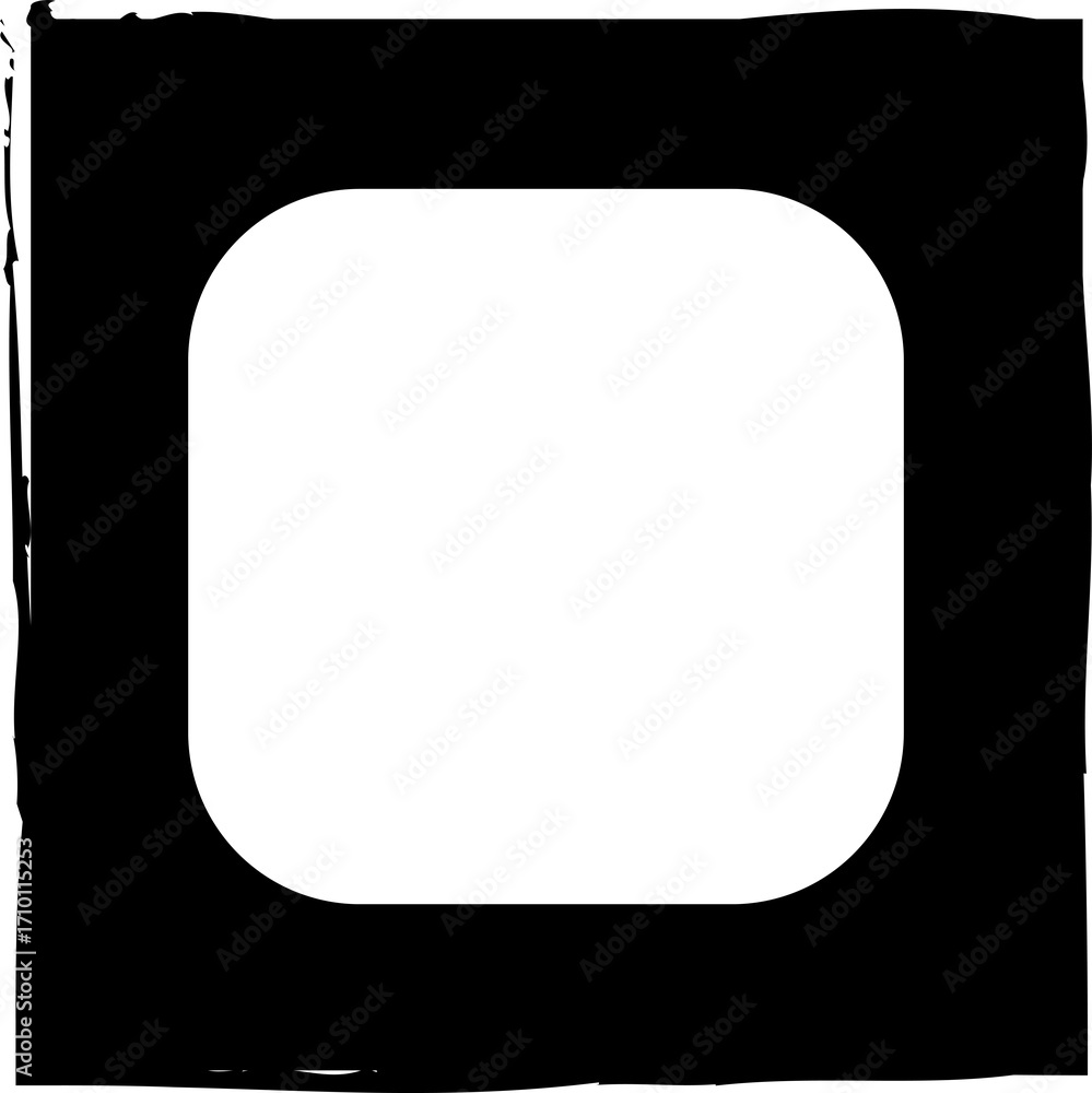 Poster square brush frames with rounded square border layout