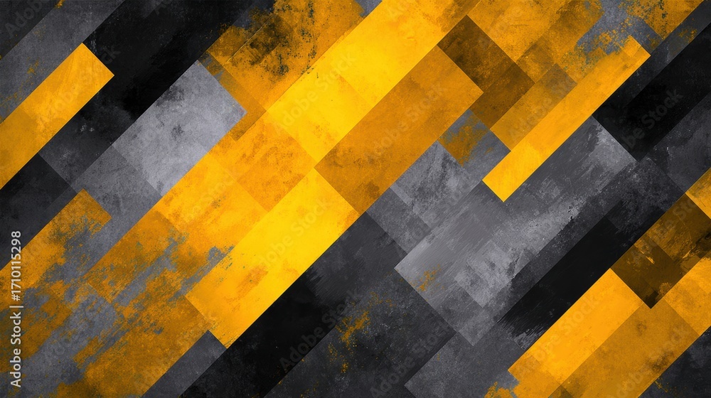 Aufkleber abstract geometric pattern featuring bold yellow and gray stripes creating a modern artistic backgro