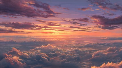 Golden Hour Above the Clouds A Breathtaking Sunset Vista