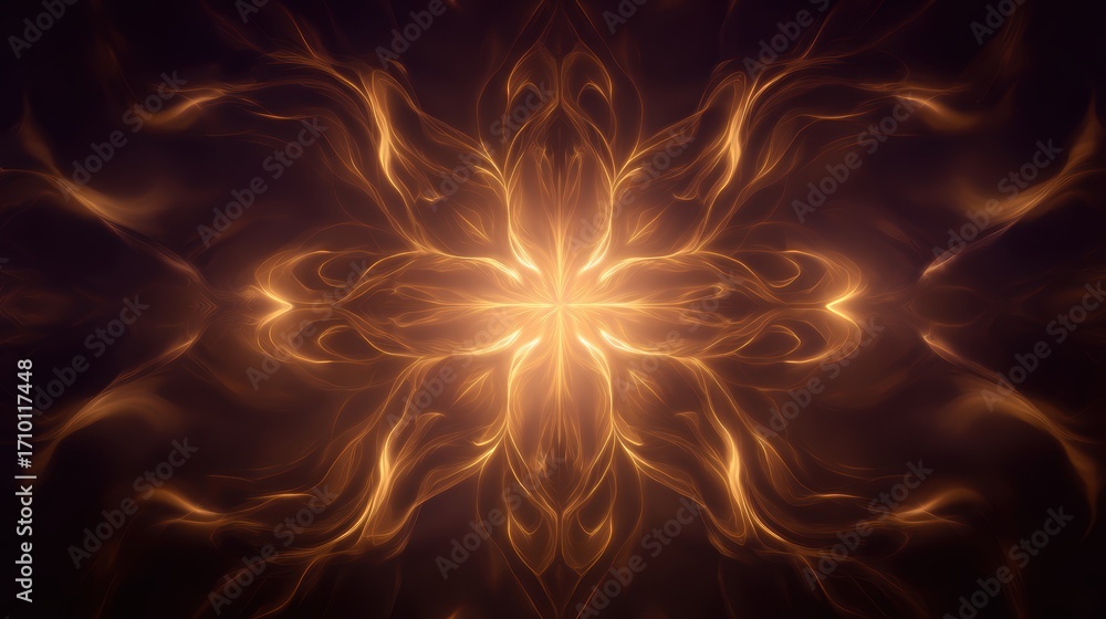 Poster abstract glowing pattern with swirling light effects, creating a mesmerizing visual experience
