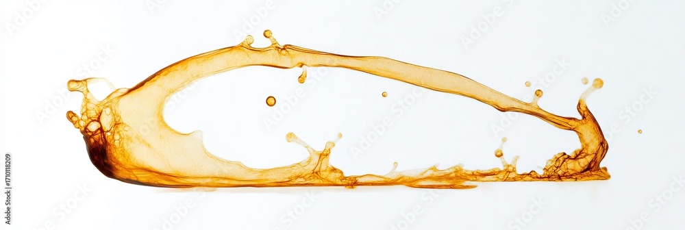 Aufkleber dynamic golden liquid splash abstract art with energetic motion and fluid patterns for modern design