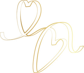 Gold ribbon in heart shape