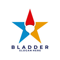Obraz premium Star Bladder logo design vector. Best medical bladder logo design template