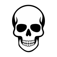 Fototapeta premium Human skull silhouette symbol for spooky Halloween design